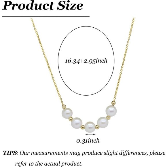 KummerSaprk Pearl Choker Necklace for Women Layered Gold Beaded Jewelry Gift - Picture 7 of 7